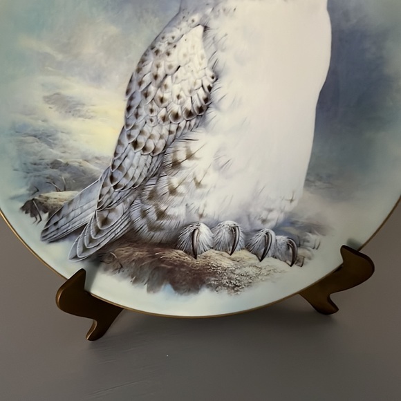 Snowy Owl Plate & Stand - Picture 4 of 5